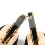 Dolce & Gabbana Cloth x Glitter DG logo Mary Jane Heels Baroque in Black, Size 36 EU