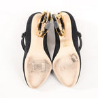 Dolce & Gabbana Cloth x Glitter DG logo Mary Jane Heels Baroque in Black, Size 36 EU