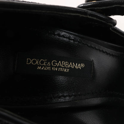 Dolce & Gabbana Cloth x Glitter DG logo Mary Jane Heels Baroque in Black, Size 36 EU