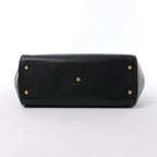 Dolce & Gabbana Sicily Dauphine Leather Handbag in Black
