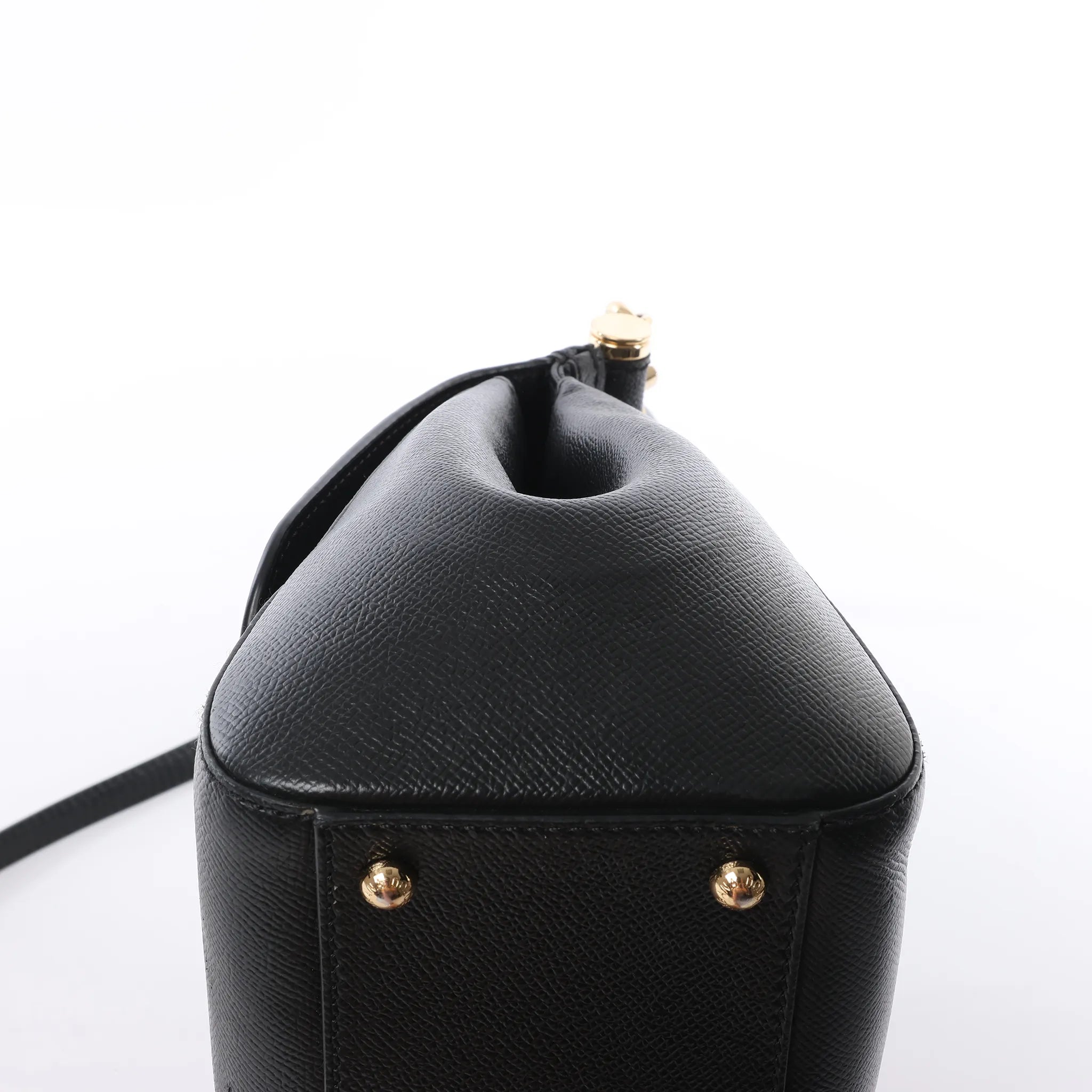 Dolce & Gabbana Sicily Dauphine Leather Handbag in Black