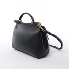 Dolce & Gabbana Sicily Dauphine Leather Handbag in Black