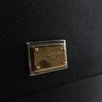 Dolce & Gabbana Sicily Dauphine Leather Handbag in Black