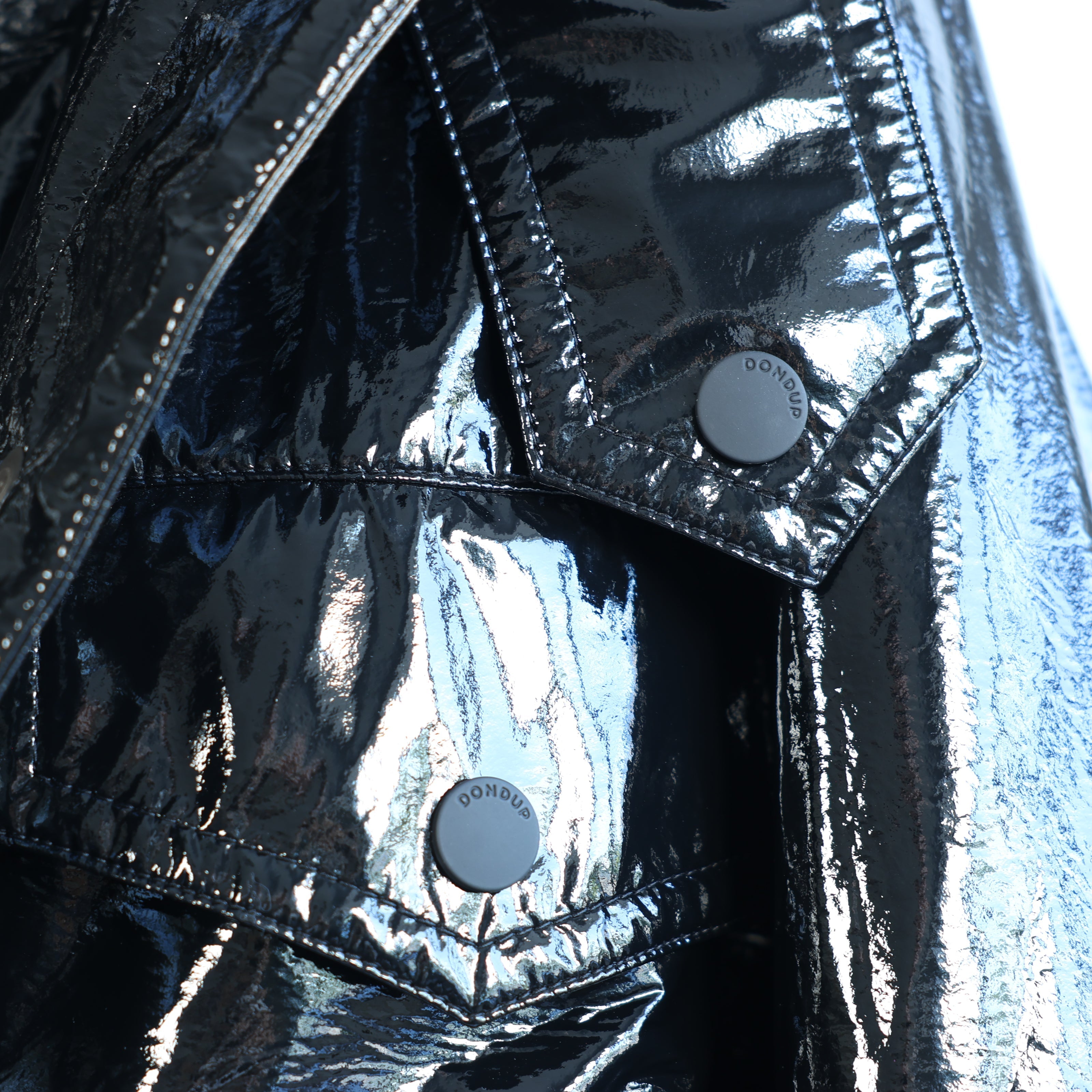 Dondup Glossy Jacket in Black, 42 IT