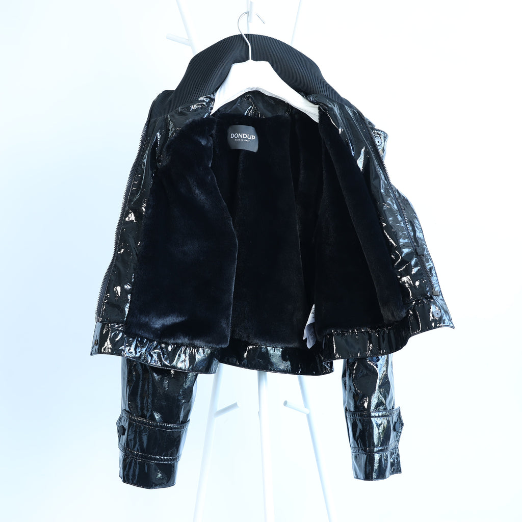 Dondup Glossy Jacket in Black, 42 IT