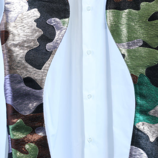 Dsquared2 Camouflage Panel Weißes Hemd, 48 IT