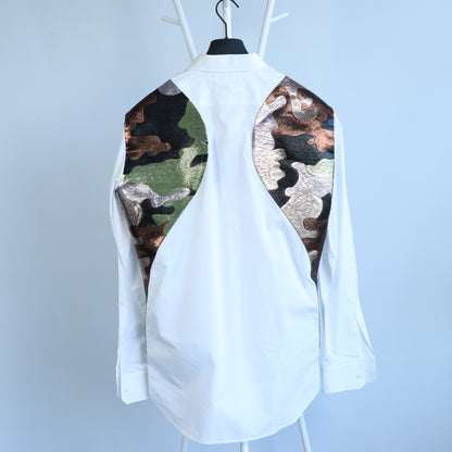 Dsquared2 Camouflage Panel White Shirt, 48 IT