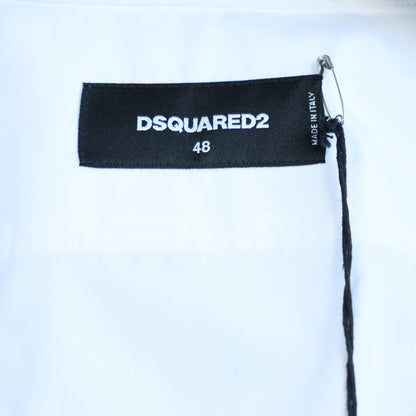 Dsquared2 Camouflage Panel White Shirt, 48 IT