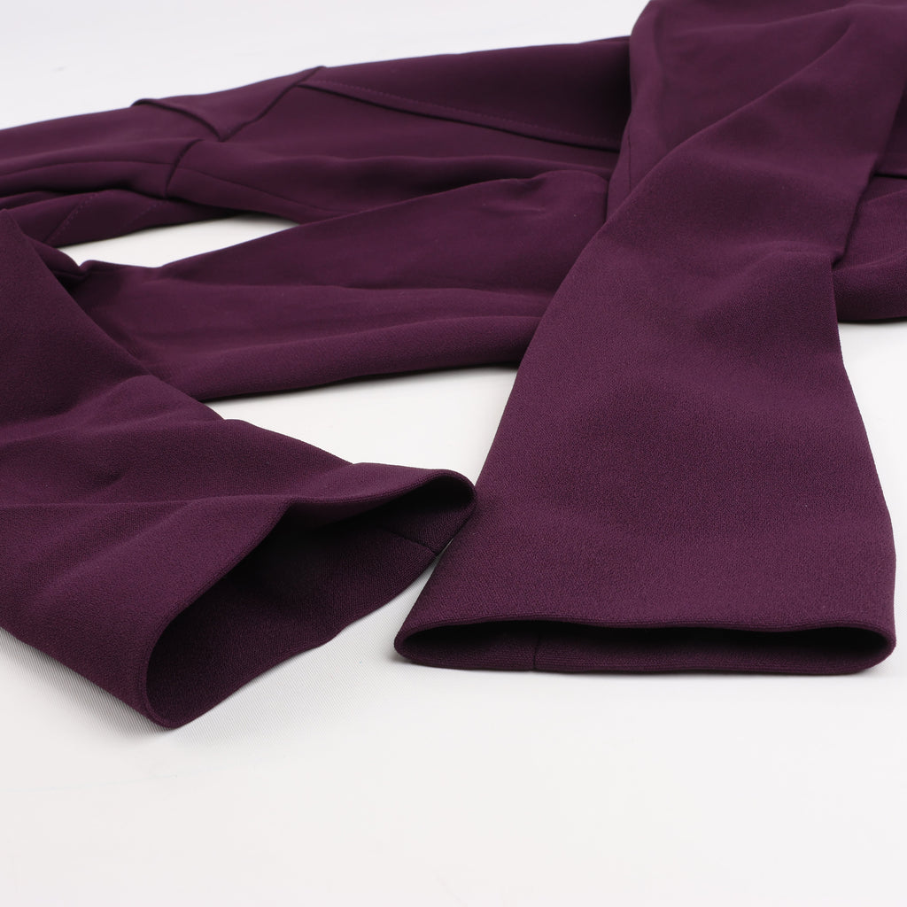 Roland Mouret Deep V-Neck Fitted Midi Dress in Plum – EU 34