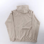 Eleventy Striped Zip-Up Sweatshirt in Beige, Size M