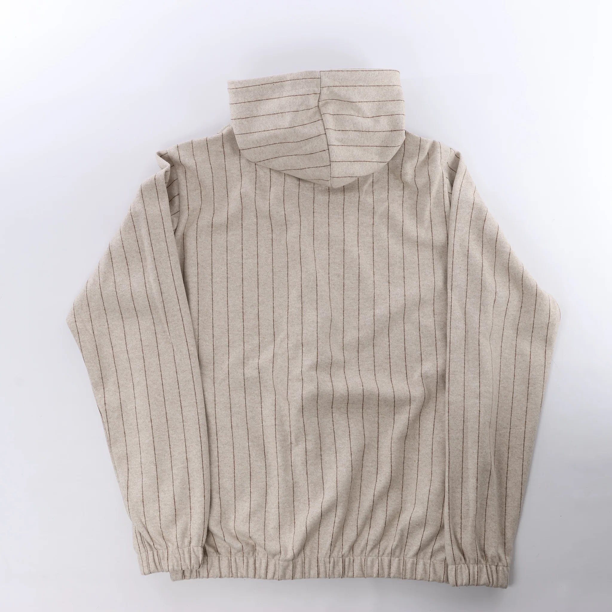 Eleventy Striped Zip-Up Sweatshirt in Beige, Size M