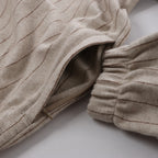 Eleventy Striped Zip-Up Sweatshirt in Beige, Size M