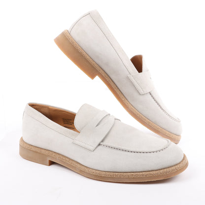 ELEVENTY Suede Loafers in Light Gray, Side 44 EU