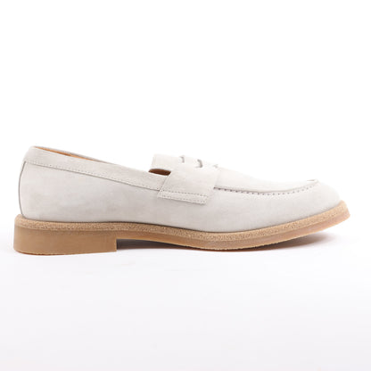 ELEVENTY Suede Loafers in Light Gray, Side 44 EU