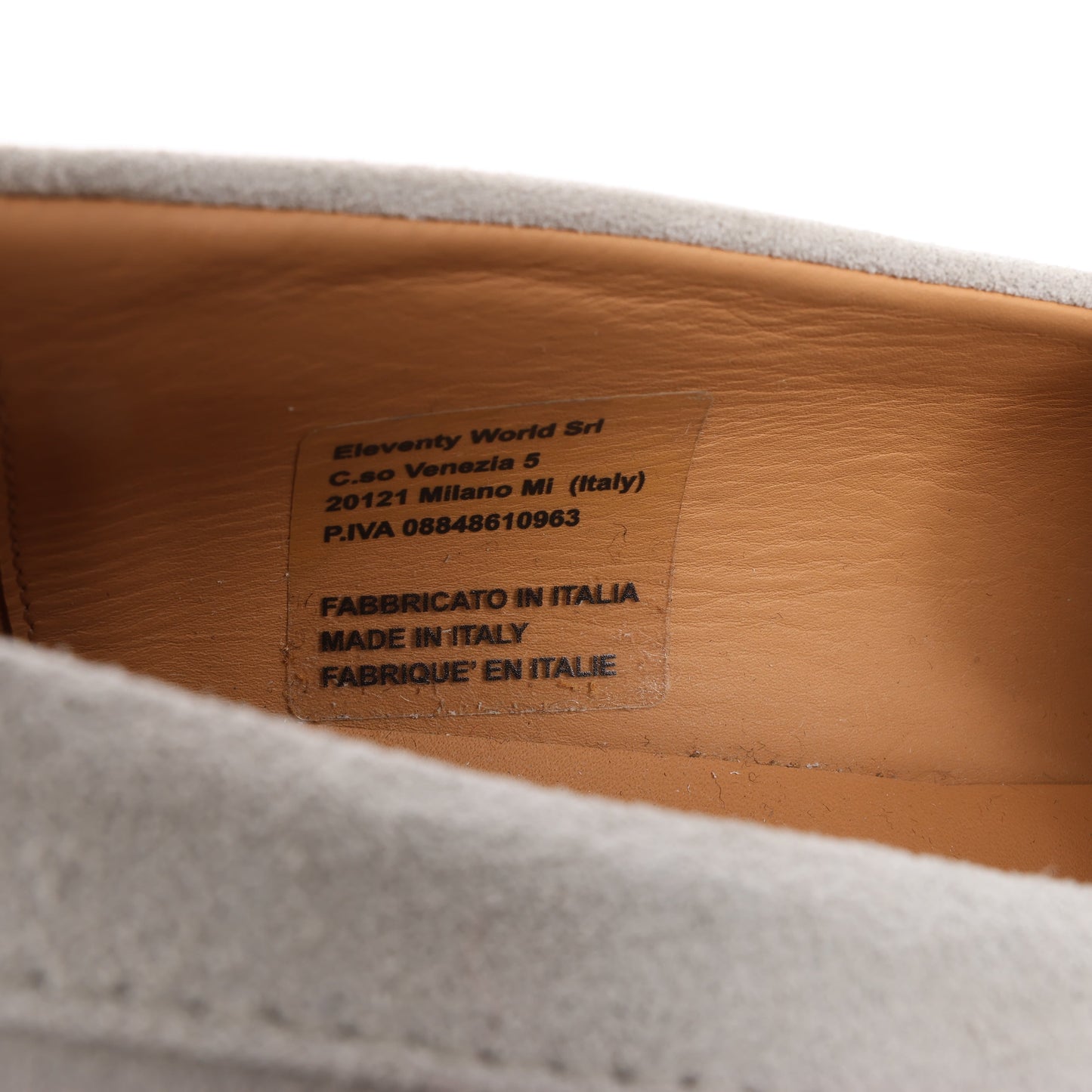 ELEVENTY Suede Loafers in Light Gray, Side 44 EU