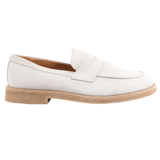 ELEVENTY Suede Loafers in Light Gray, Side 44 EU