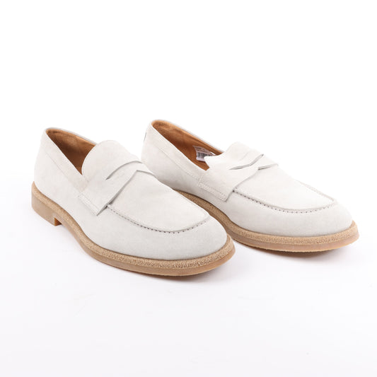 ELEVENTY Suede Loafers in Light Gray, Side 44 EU