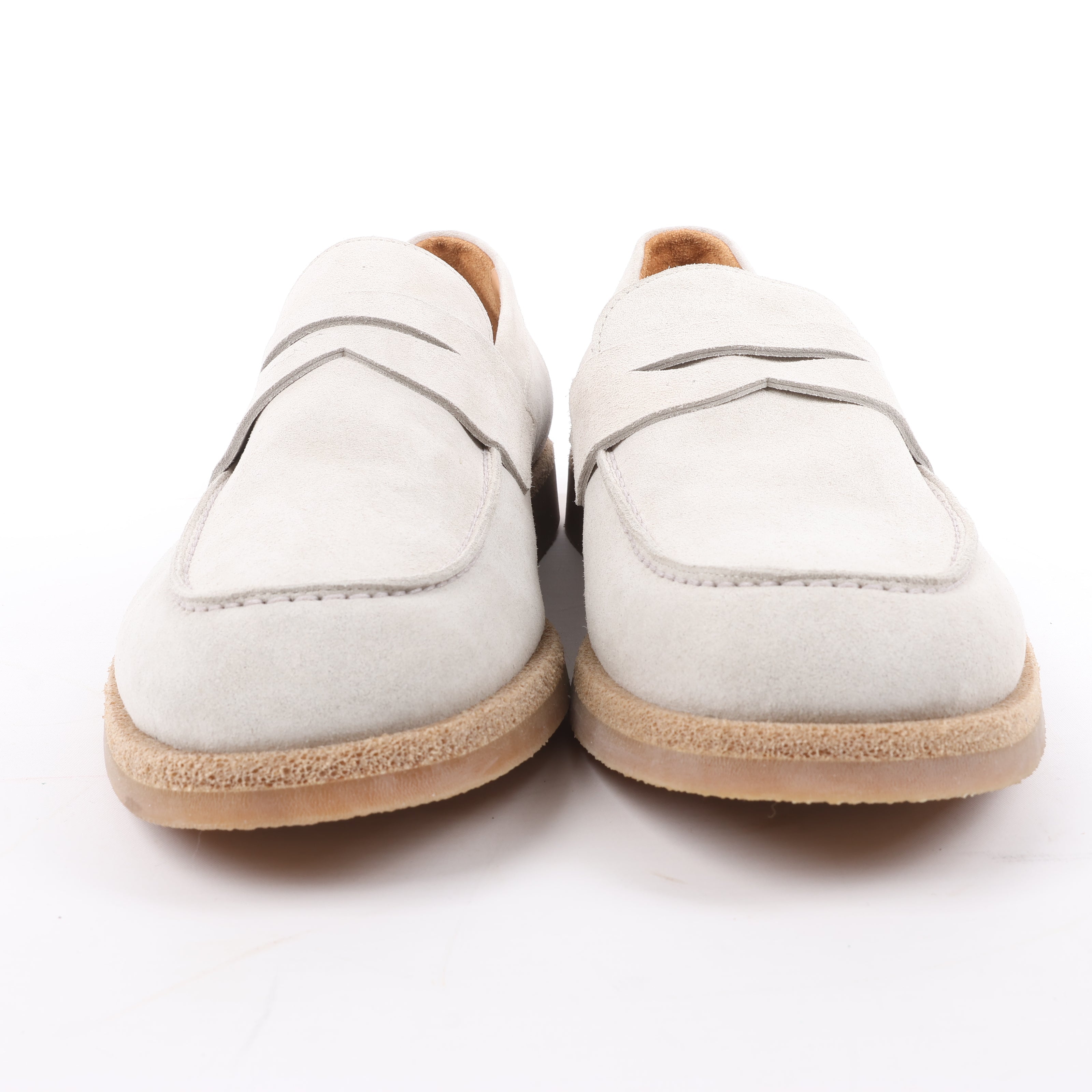 ELEVENTY Suede Loafers in Light Gray, Side 44 EU