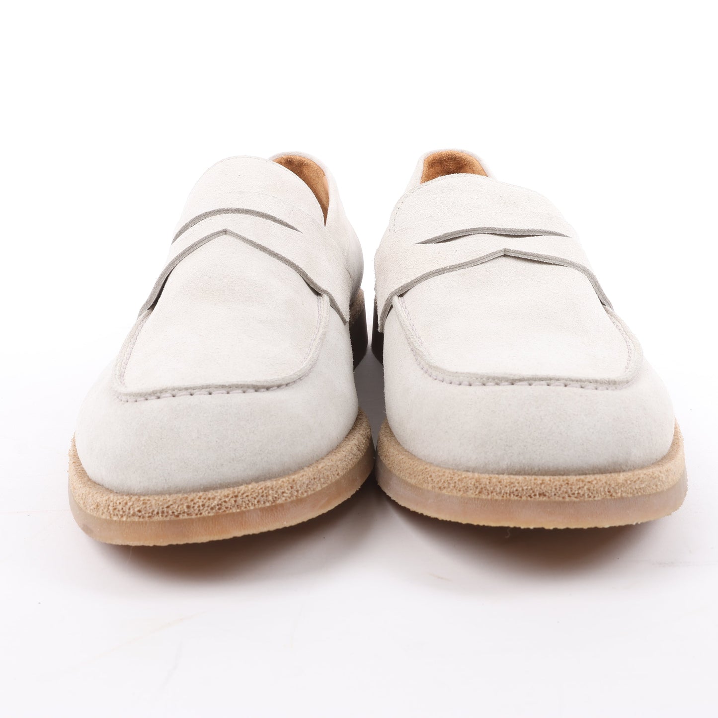 ELEVENTY Suede Loafers in Light Gray, Side 44 EU