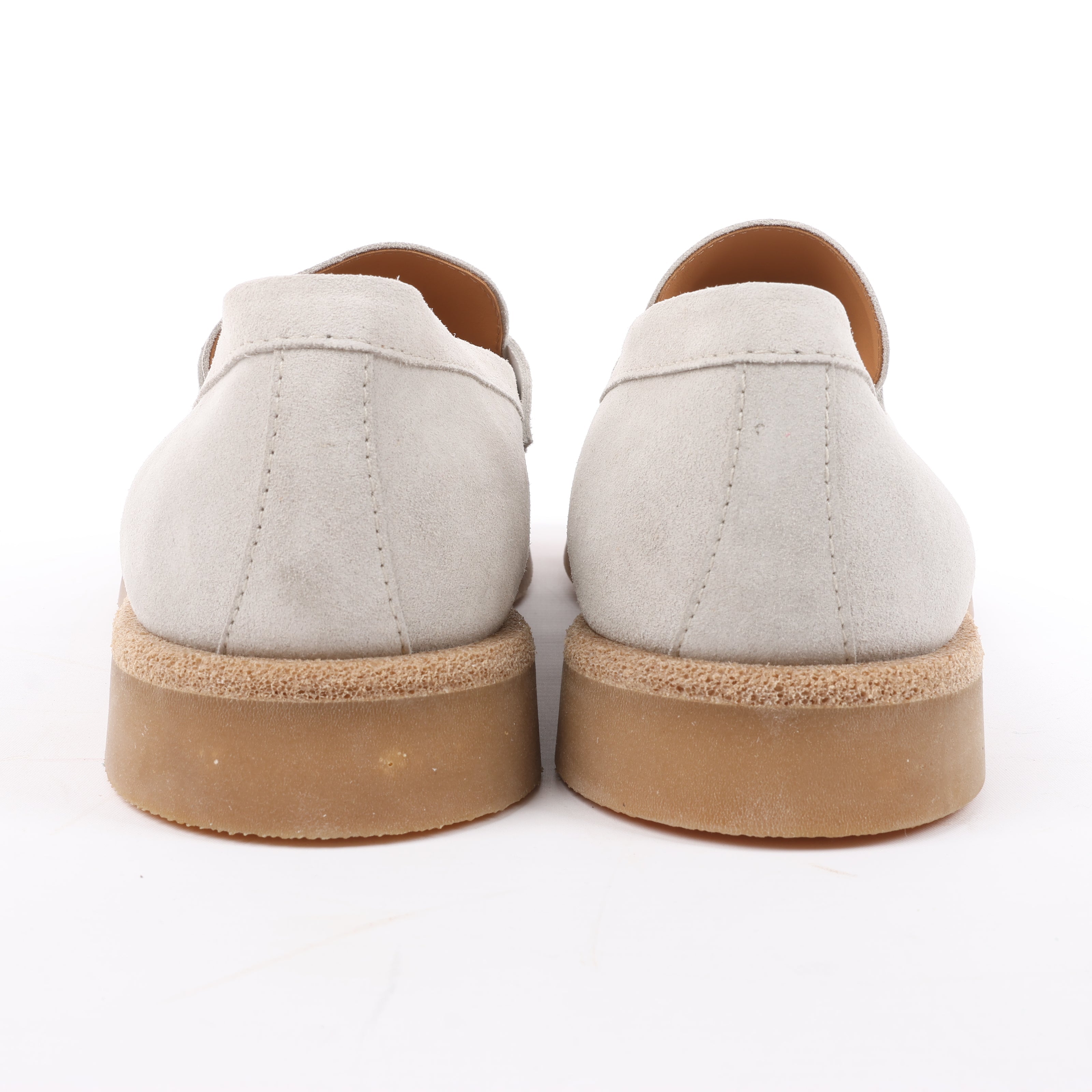 ELEVENTY Suede Loafers in Light Gray, Side 44 EU