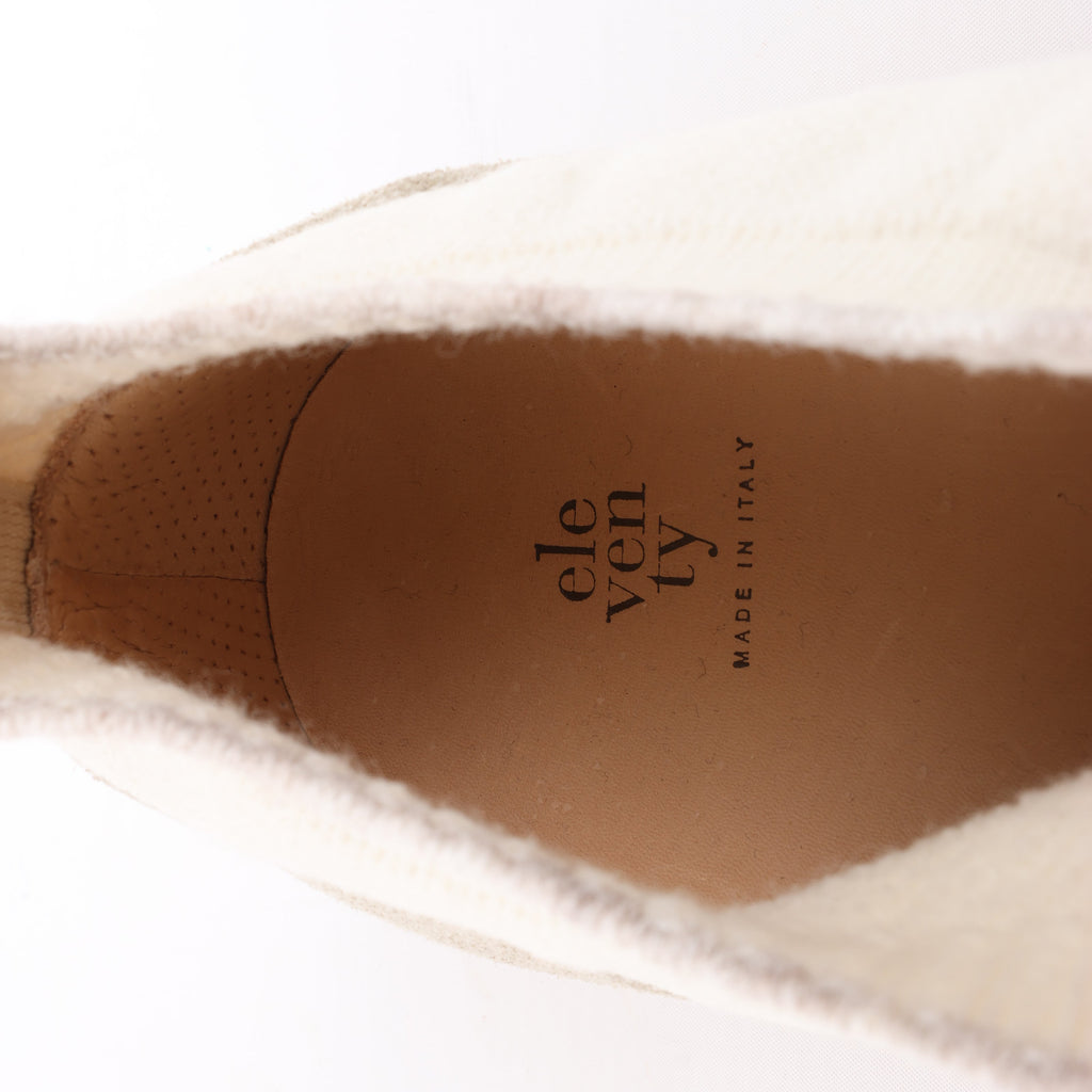 ELEVENTY Panelled Knitted Sneakers in Beige, Size 44 EU