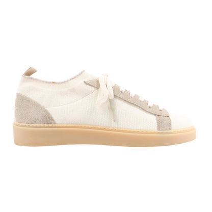 ELEVENTY Panelled Knitted Sneakers in Beige, Size 44 EU