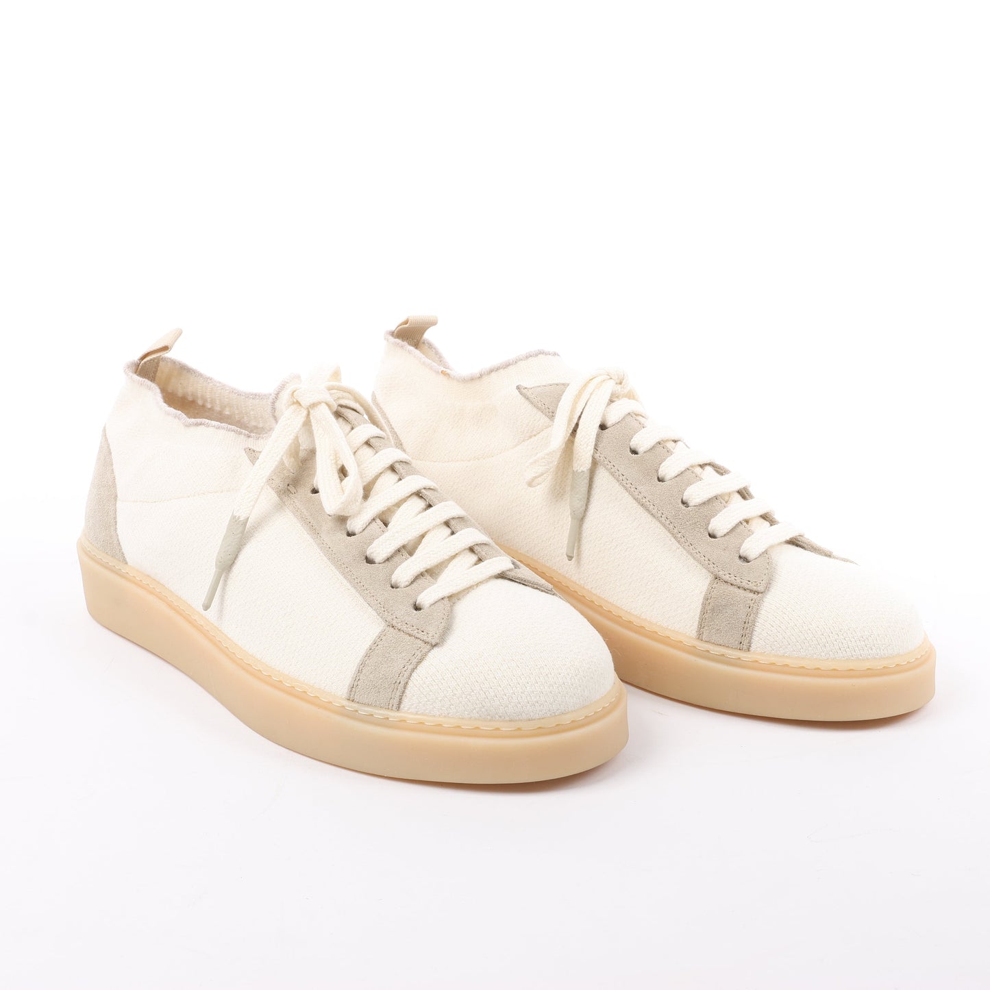 ELEVENTY Panelled Knitted Sneakers in Beige, Größe 44 EU