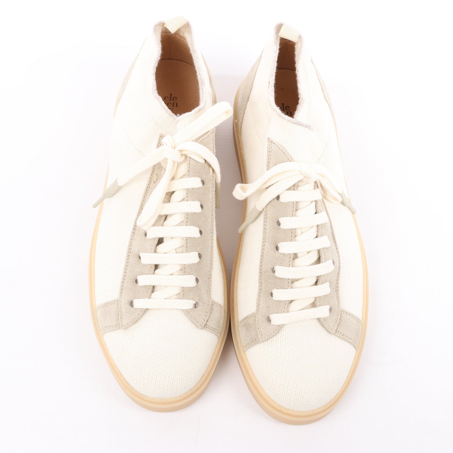 ELEVENTY Panelled Knitted Sneakers in Beige, Größe 44 EU
