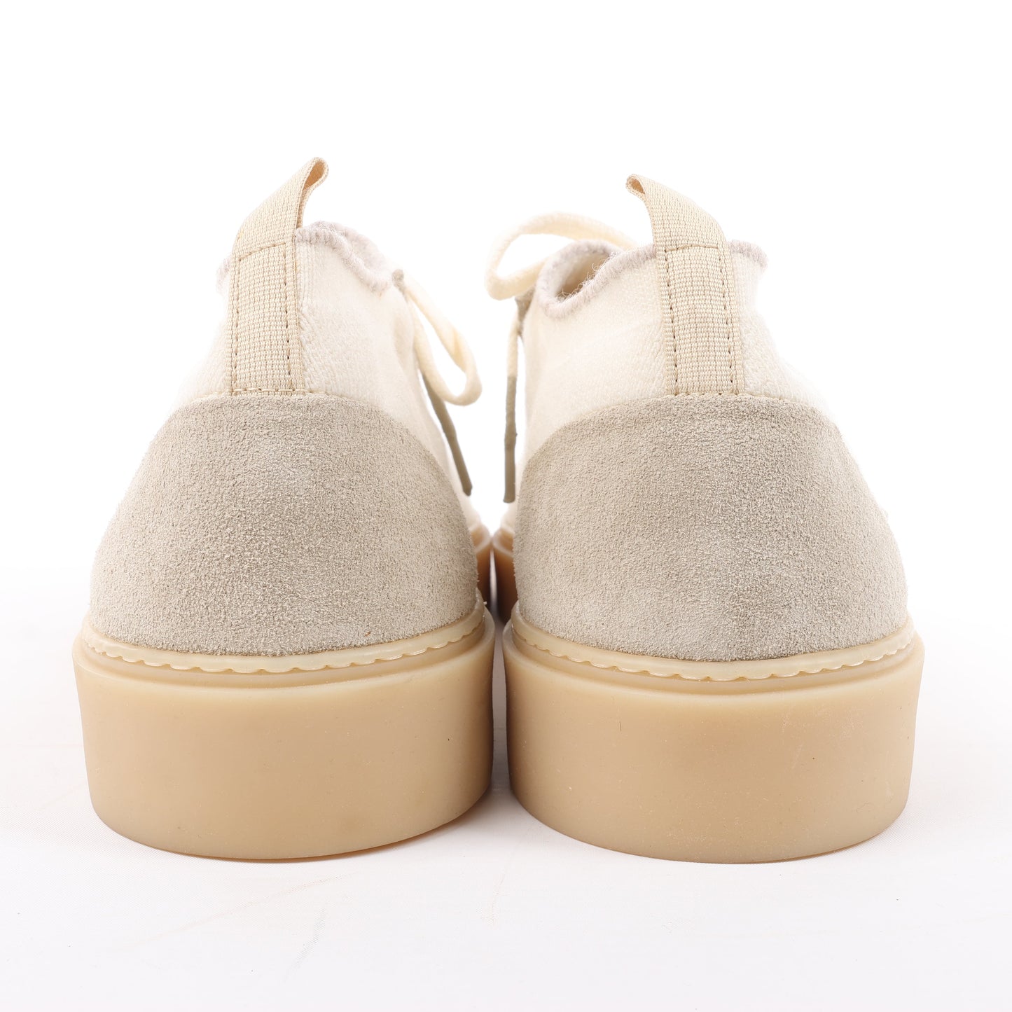 ELEVENTY Panelled Knitted Sneakers in Beige, Size 44 EU