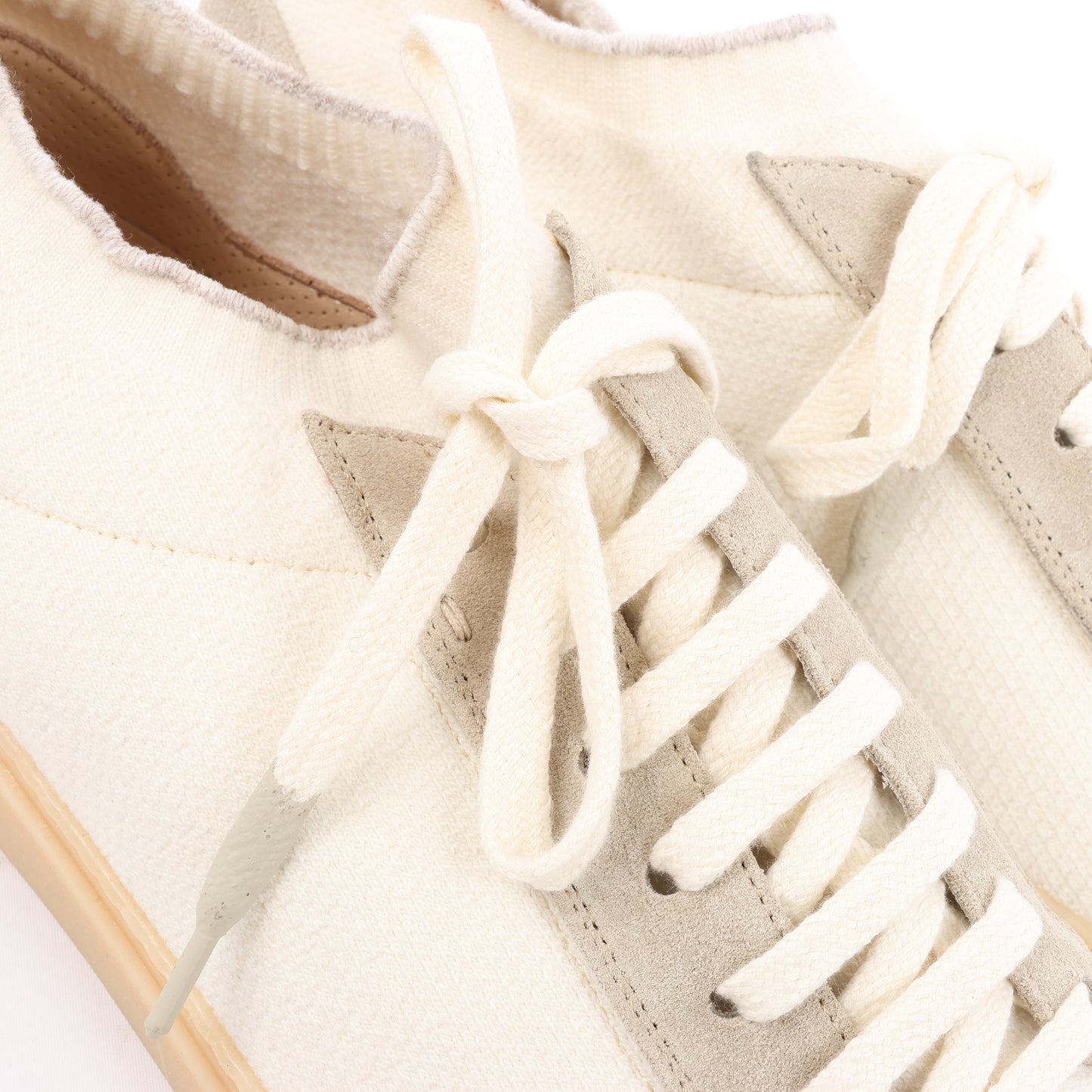 ELEVENTY Panelled Knitted Sneakers in Beige, Größe 44 EU