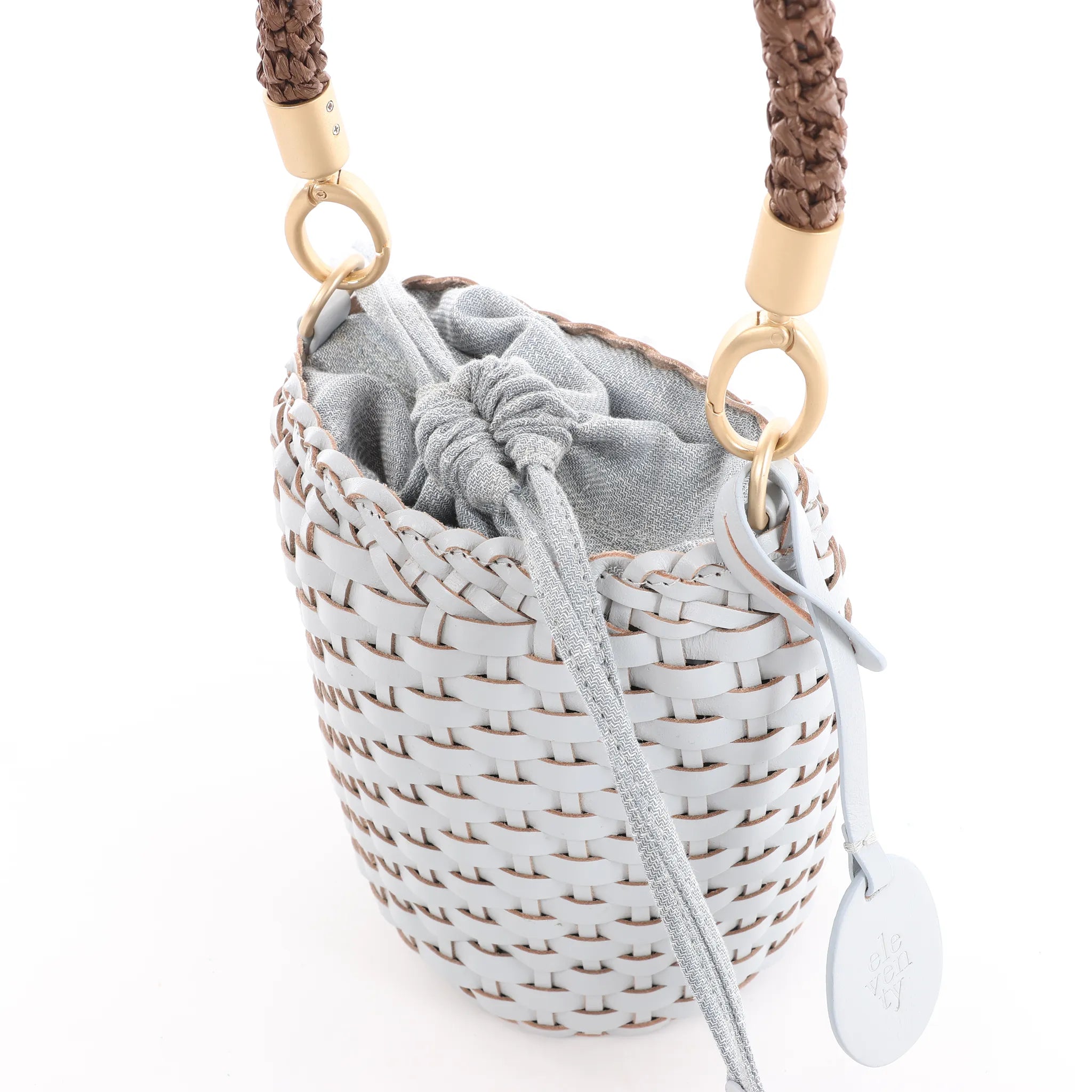 Bolso de mano Eleventy de piel con asa superior en azul
