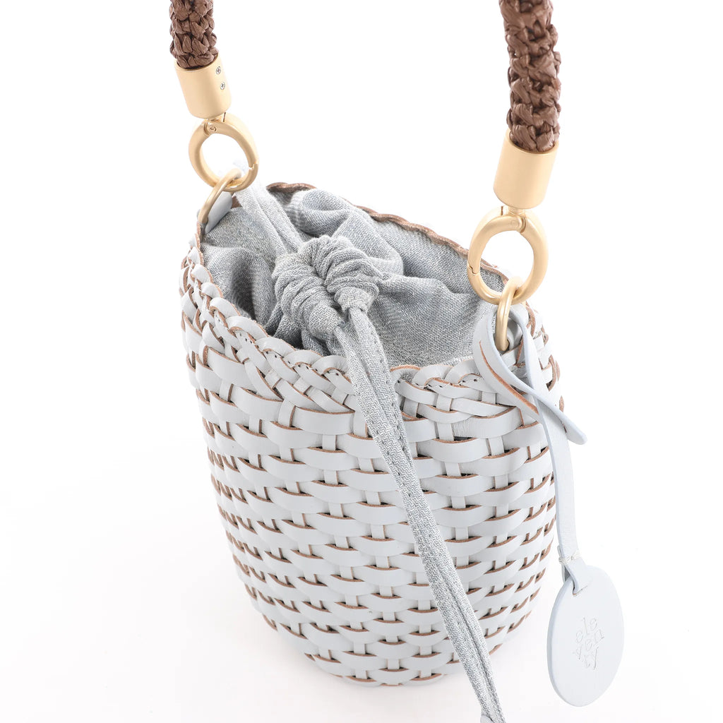 Eleventy Top Handle Leather Handbag in Blue