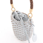 Eleventy Top Handle Leather Handbag in Blue