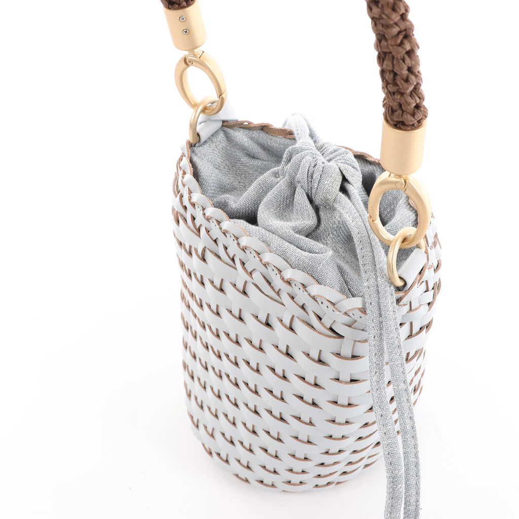 Eleventy Top Handle Leather Handbag in Blue