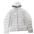 Eleventy Cable-Knit Puffer Wool x Cashmere Hooded Jacket in Light Gray, Size 50 IT