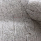 Eleventy Cable-Knit Puffer Wool x Cashmere Hooded Jacket in Light Gray, Size 50 IT