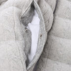 Eleventy Cable-Knit Puffer Wool x Cashmere Hooded Jacket in Light Gray, Size 50 IT