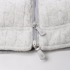 Eleventy Cable-Knit Puffer Wool x Cashmere Hooded Jacket in Light Gray, Size 50 IT
