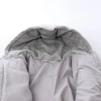 Eleventy Cable-Knit Puffer Wool x Cashmere Hooded Jacket in Light Gray, Size 50 IT