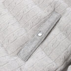 Eleventy Cable-Knit Puffer Wool x Cashmere Hooded Jacket in Light Gray, Size 50 IT