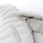Eleventy Cable-Knit Puffer Wool x Cashmere Hooded Jacket in Light Gray, Size 50 IT