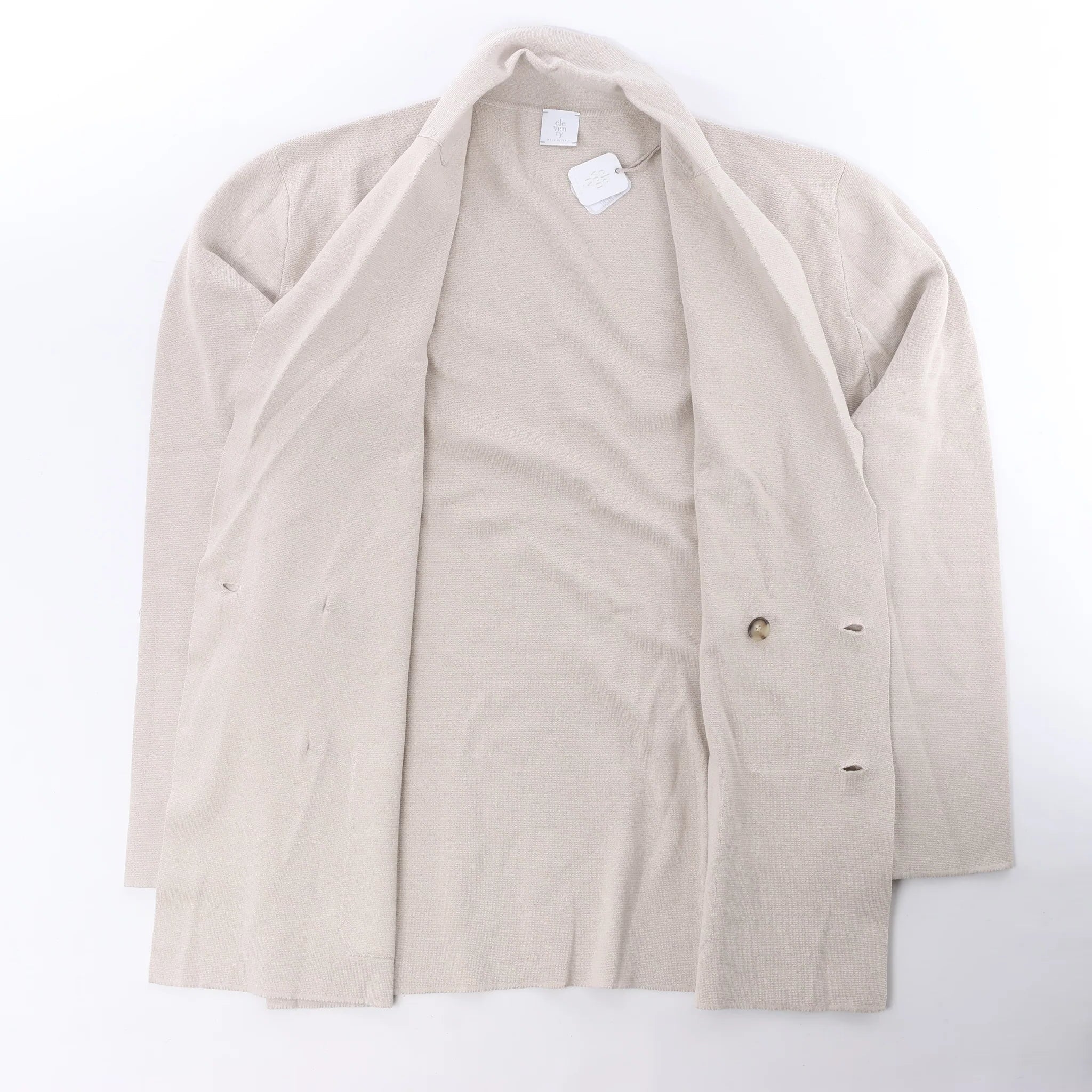Eleventy Double-Breasted Blazer in Beige, Size S