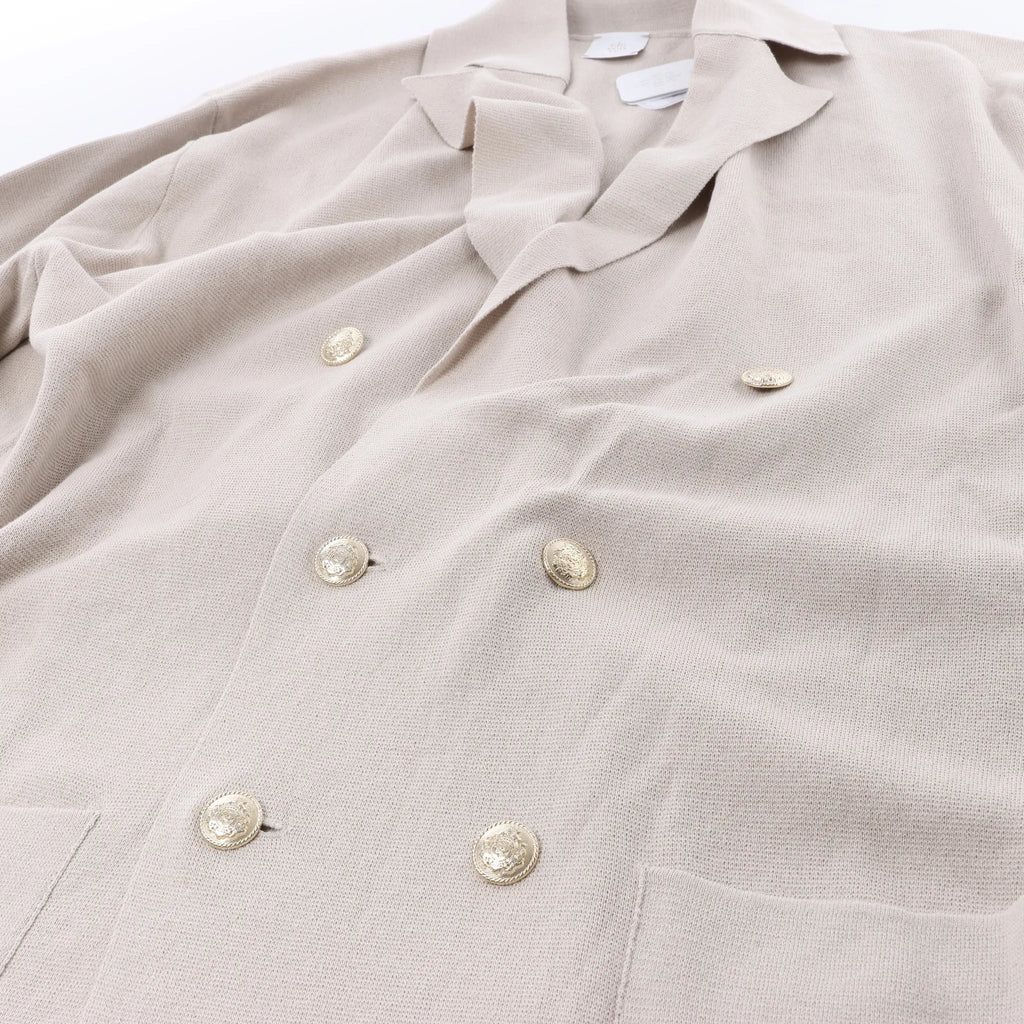 Eleventy Double-Breasted Blazer in Beige, Size S