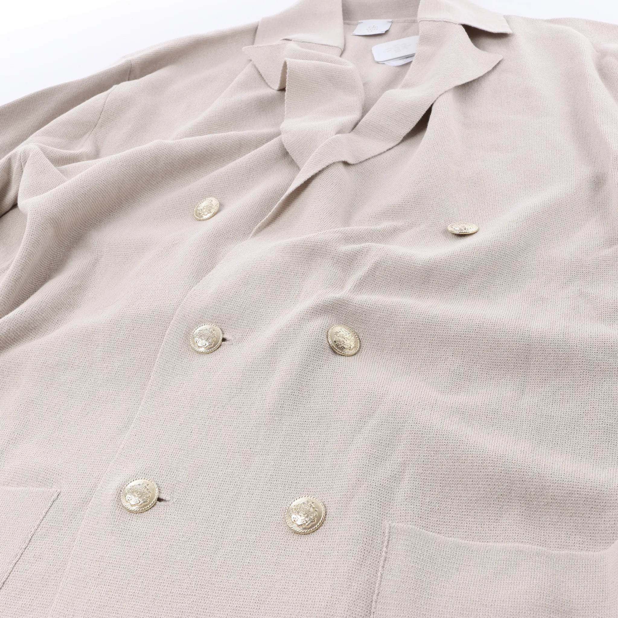 Eleventy Double-Breasted Blazer in Beige, Size S