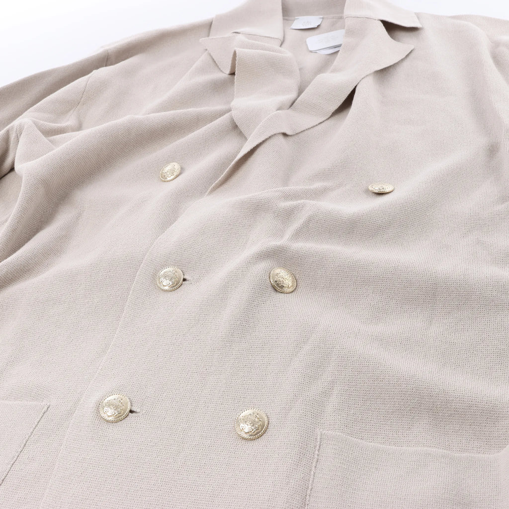 Eleventy Double-Breasted Blazer in Beige, Size S
