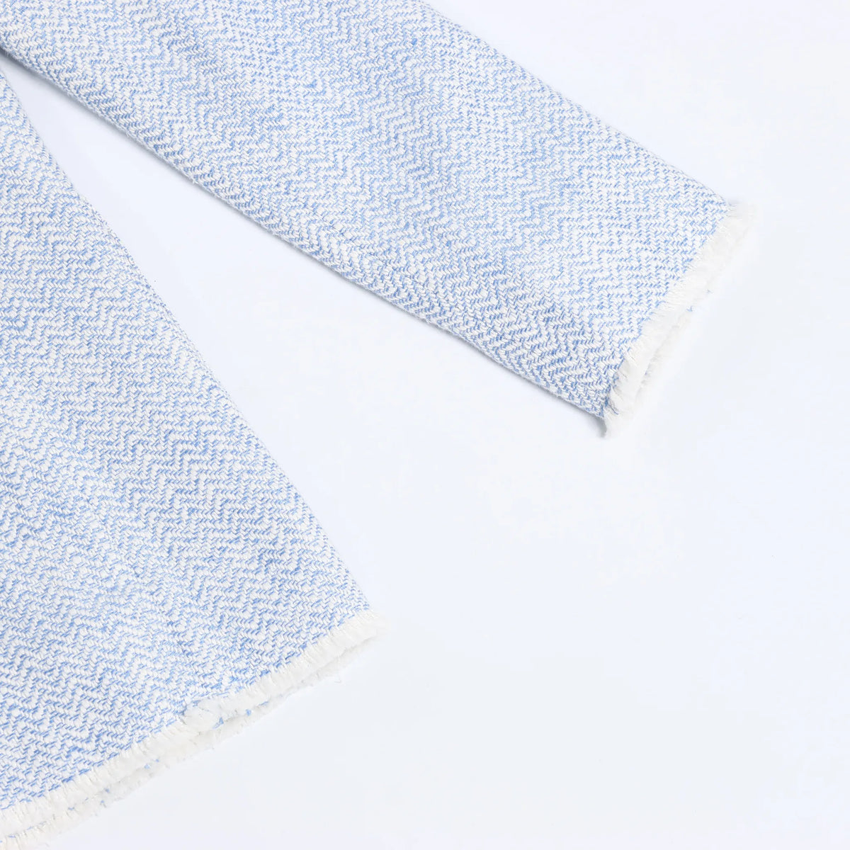 Eleventy Fringed Single-Breasted blazer in Light Blue, Size 38 IT