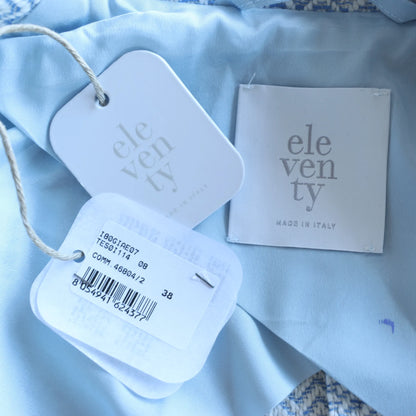 Eleventy Fringed Single-Breasted blazer in Light Blue, Size 38 IT