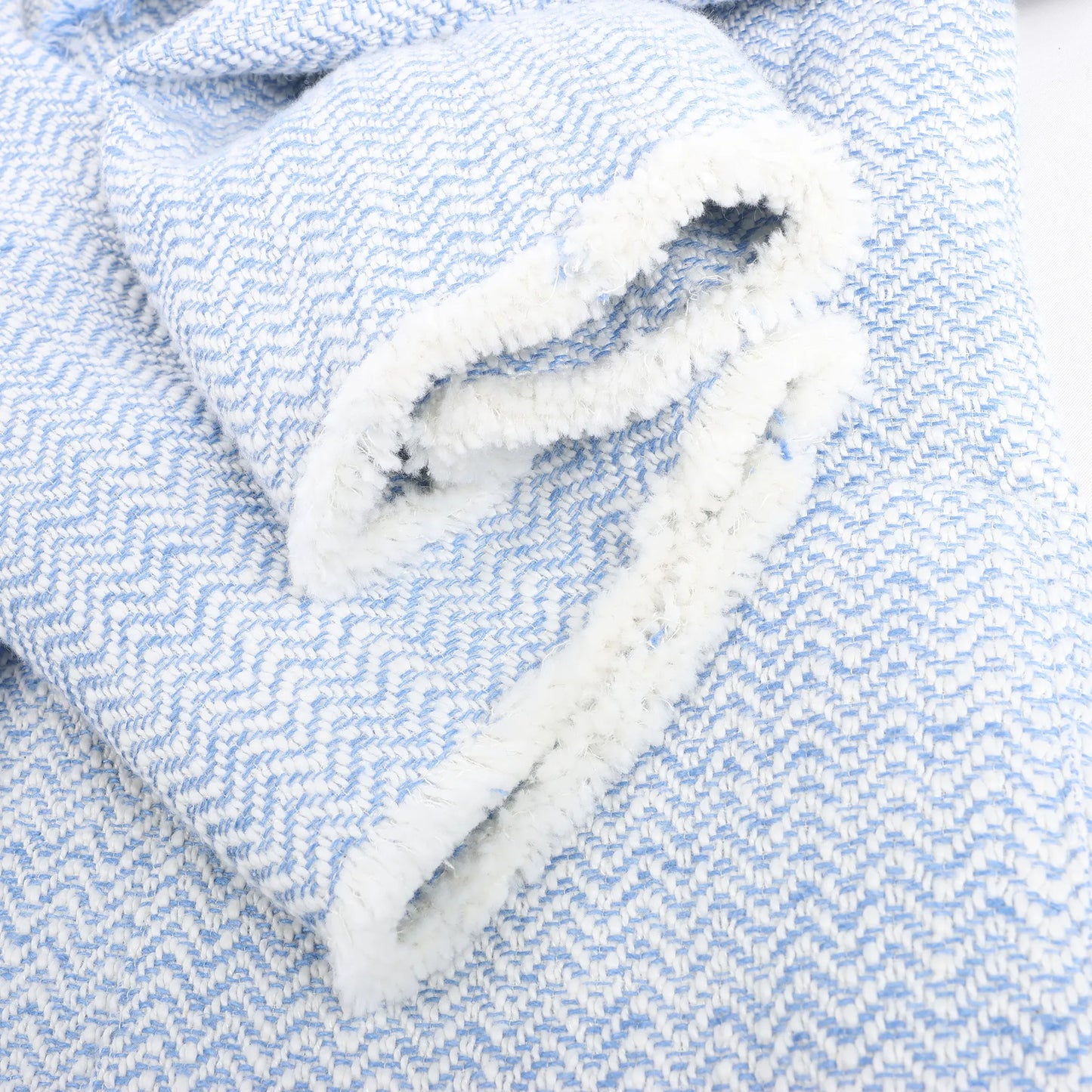 Eleventy Einreihiger Blazer mit Fransen in Hellblau, Größe 38 IT