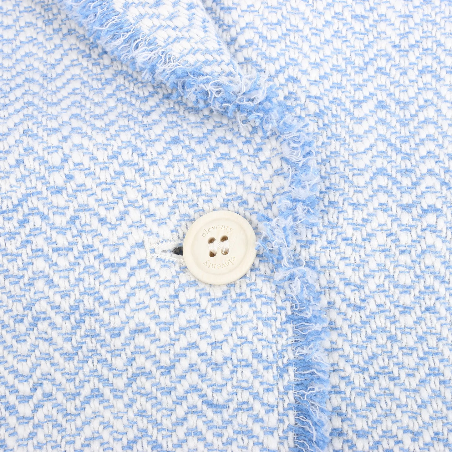 Eleventy Fringed Single-Breasted blazer in Light Blue, Size 38 IT