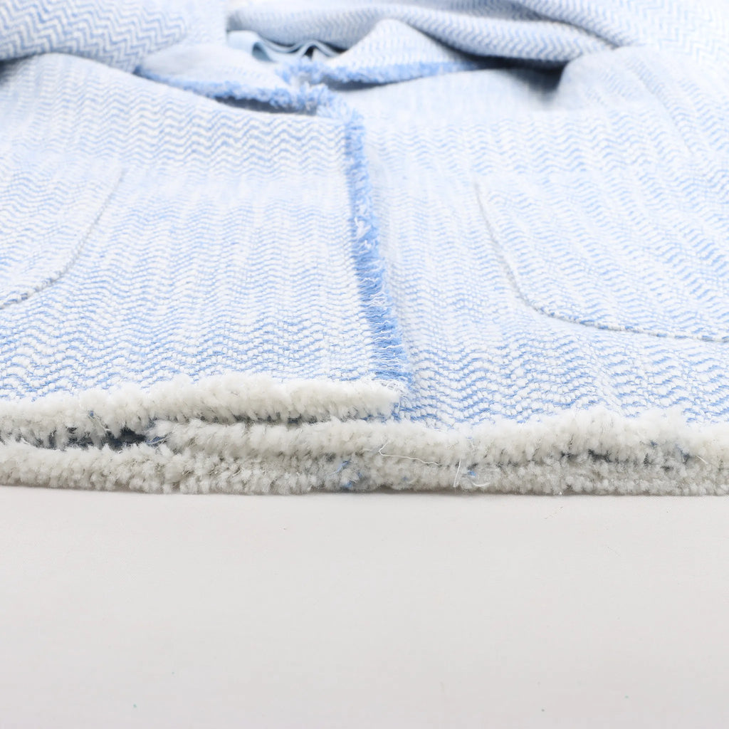 Eleventy Fringed Single-Breasted blazer in Light Blue, Size 38 IT